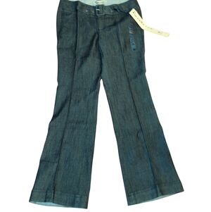 New Boom Boom Jeans Dark Indigo High-Rise Front Belt Flare Sz 14W